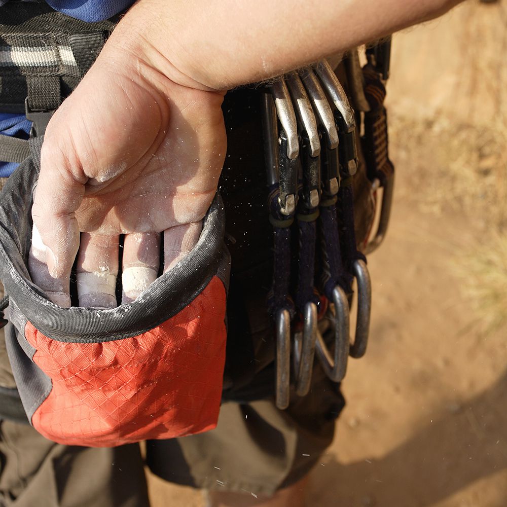 Figure 1 Use of a chalk bag