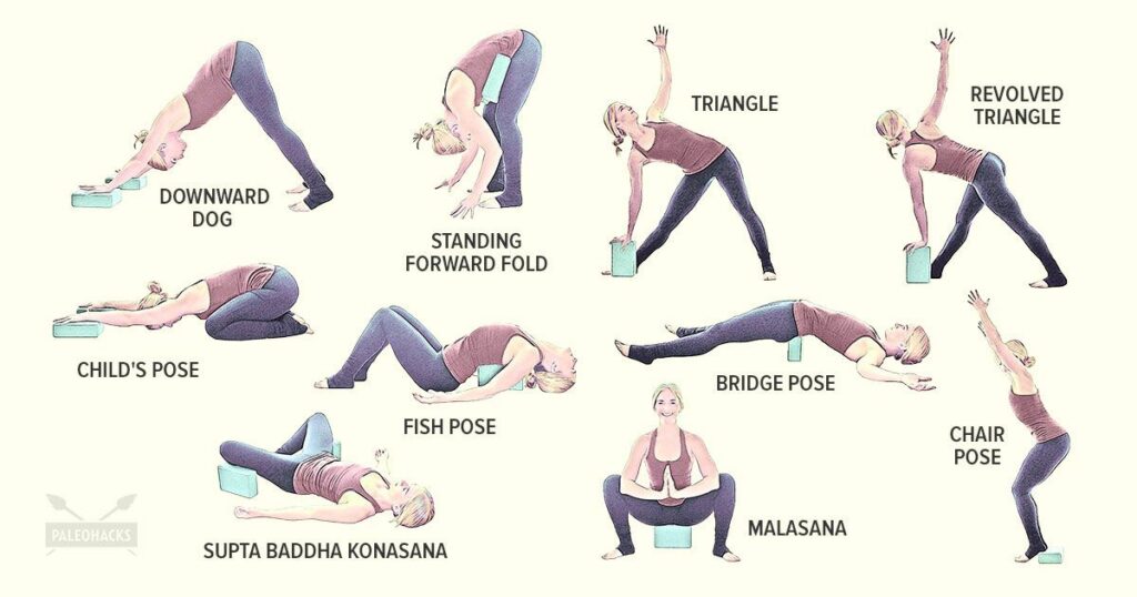 Figure 4 Yoga Poses using cork yoga blocks