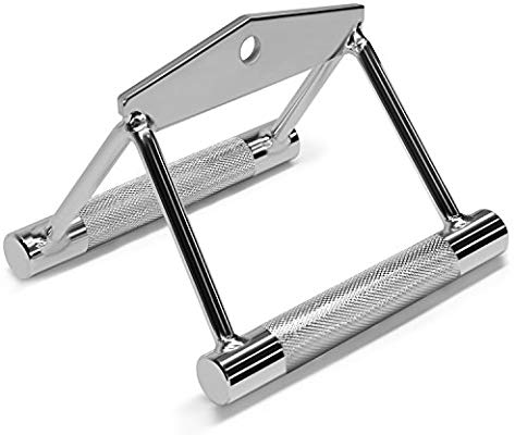 Double-D Row Handle, Stainless Steel with Fully Knurled Grip Cable Attachment 7 Cable attachment CA21 gym fitness equipment detail 2 yanrefitness