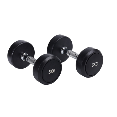 Round head rubber dumbbell 7 Dumbbell DBR002 gym fitness equipment detail 1 yanrefitness