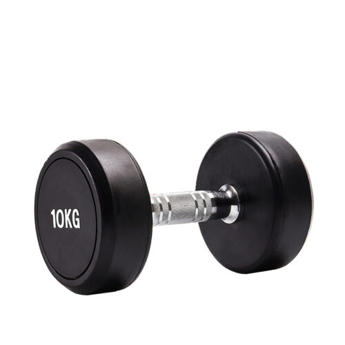 Round head rubber dumbbell 6 Dumbbell DBR002 gym fitness equipment detail yanrefitness