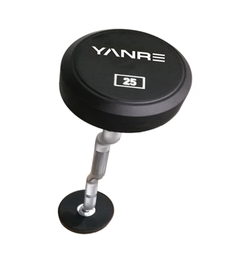 Urethaan Round Head Barbell Curl met vast gewicht BSC001C gym fitnessapparatuur yanregeschiktheid