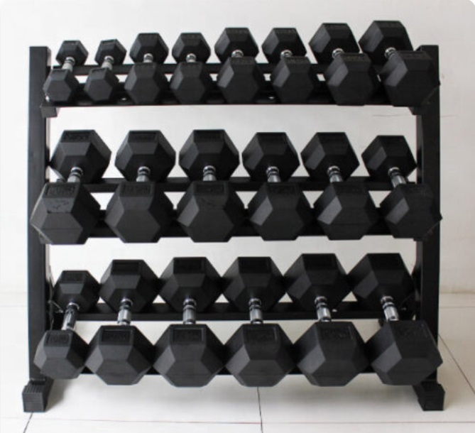 Fig 4 Wholesale 3 tier horizontal dumbbell rack