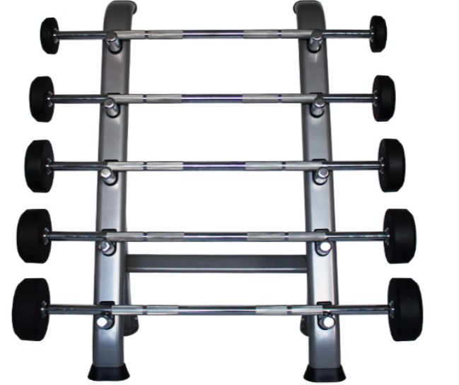 Fig 7 A horizontal barbbell gym storage rack