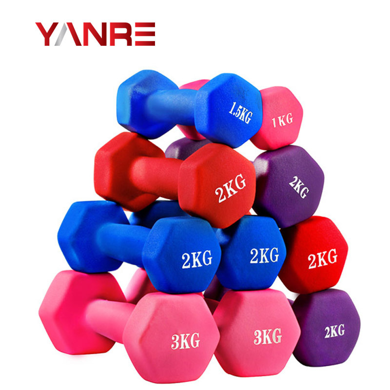 Figuur 1 Neopreen dumbbells van Yanre Fitness