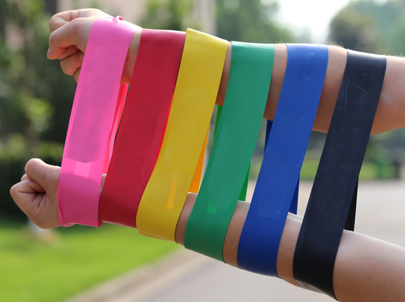 Wholesale Thera Band 26 Figure 18 Multiple colors and resistance levels of thera bands