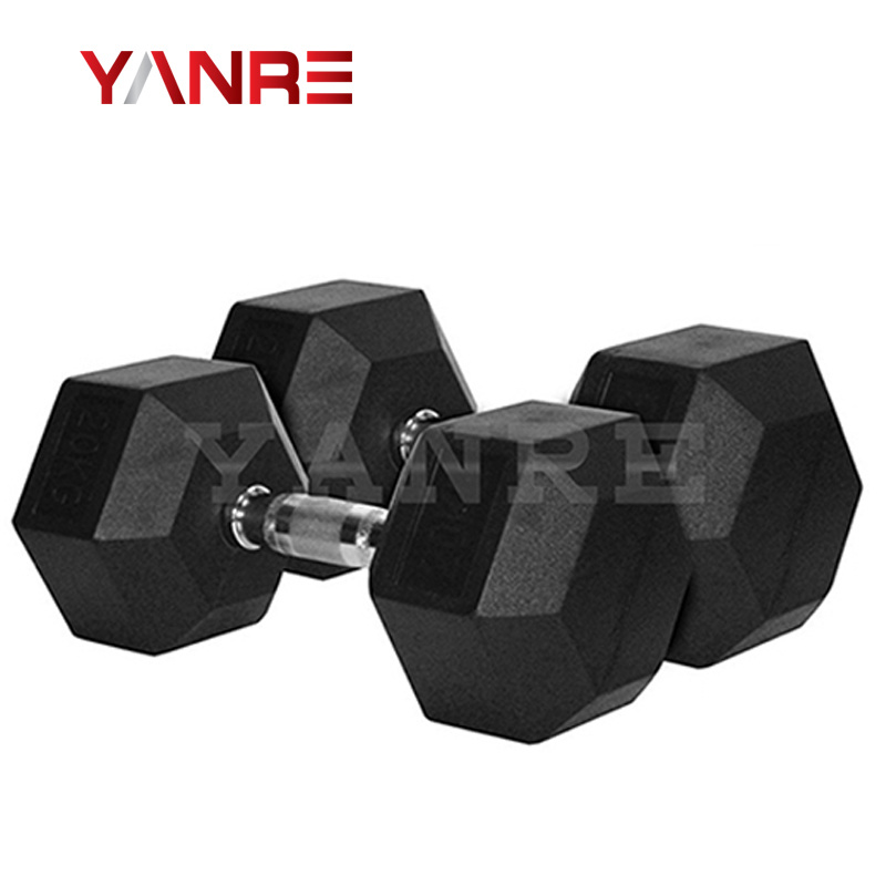 Figure 3 Hex Fixed Weight Rubber Dumbbell by Yanre Fitness