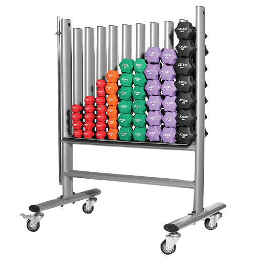 Figure 7 Neoprene dumbbells stored in a horizontal rack