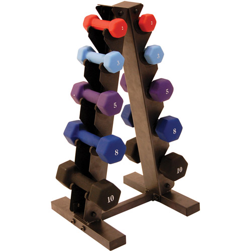 Figure 9 Neoprene dumbbells stored in an A frame rack