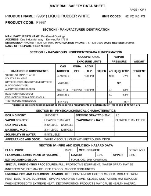 Hex Dumbbell Manufacturer 47 Figure 12 Sample of Material Safety Datasheet of rubber coating